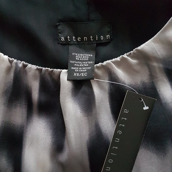 Attention Black/Gray Sleeveless Dress, XS - NWT - Picture 2 of 7